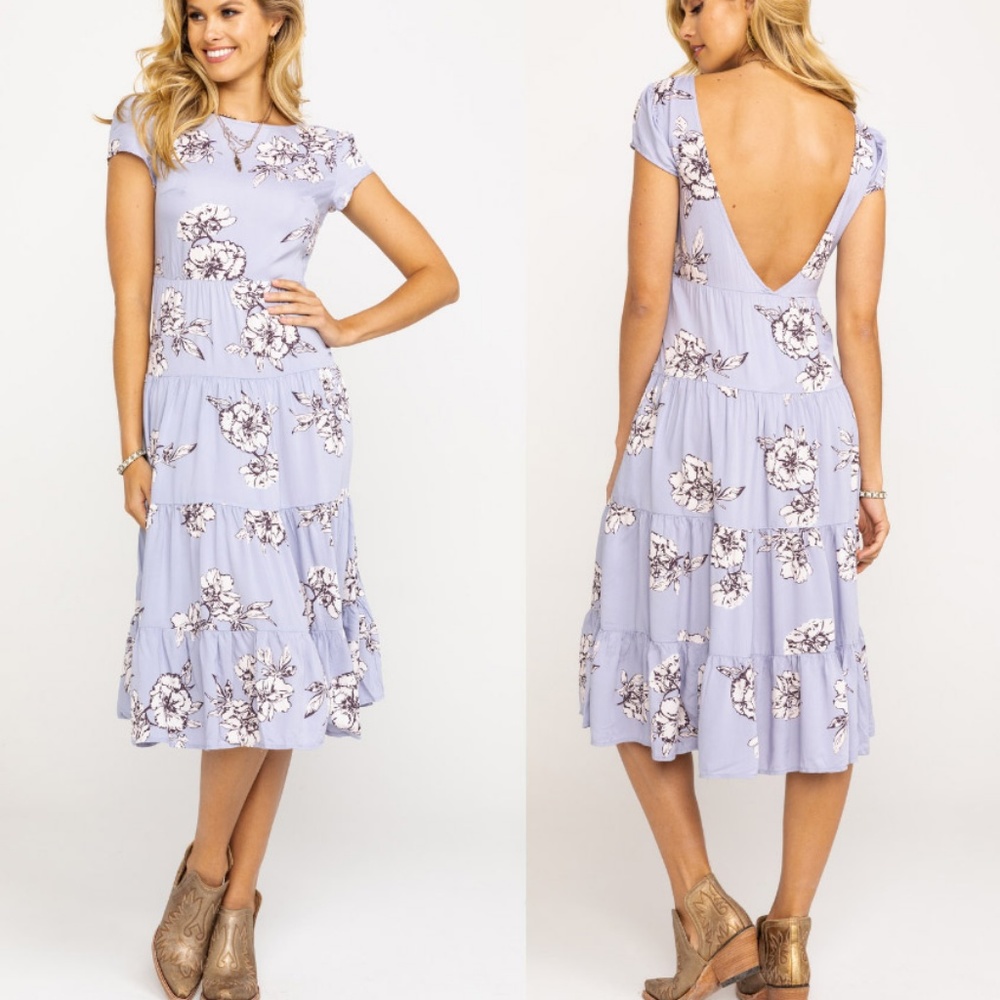 NEW Free People Rita Tiered Floral Midi Dress $128 - Picture 5 of 8